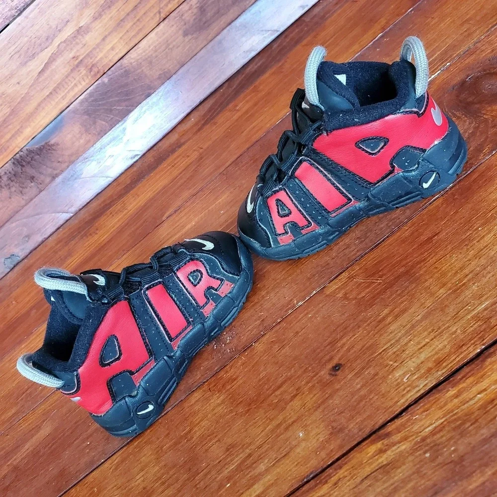 Nike Air More Uptempo Shoes Kids Toddler 5C Red Black‎ Scottie Pippen Basketball